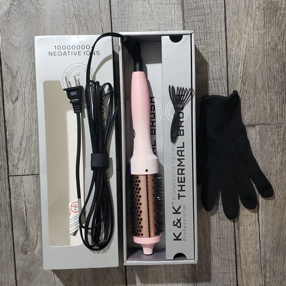 K&K 1.5 Inch Heated Curling Brush Ceramic Tourmaline Ionic Curling Iron Volum.. - Picture 2 of 10